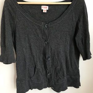 Mossimo Cropped Summer Weight Grey Cardigan